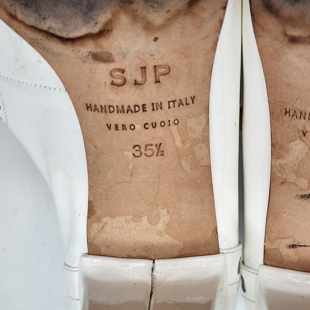 SJP Sarah Jessica Parker Tartt Pierce White Patent Mary Jane Heel EU 35.5 US 5.5 - Picture 8 of 8